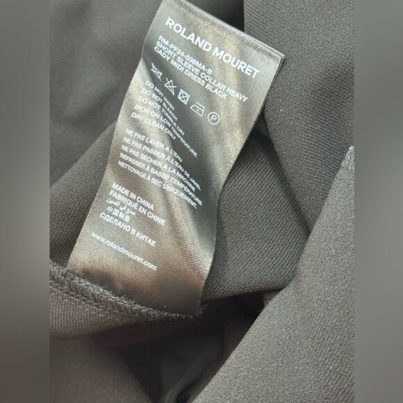 🆕 ROLAND MOURET 🧿 NWOT Belted Cady Midi Dress, Black - Sz UK 6 / US 2 - Picture 14 of 16